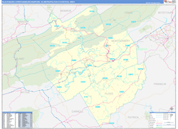 Blacksburg-Christiansburg-Radford Basic<br>Wall Map